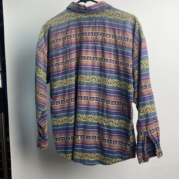 Vintage patterned stripe button down - Picture 4 of 4